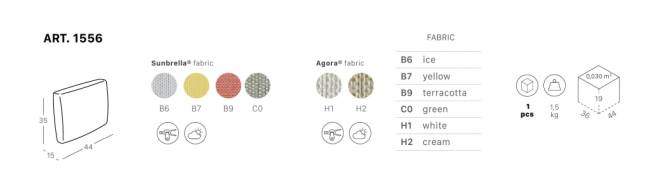 Подушка на спинку кресла Lisa 440х150х350 мм