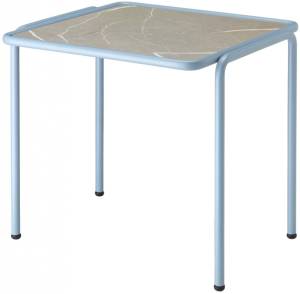 Столик кофейный металлический Dress Code голубой, камень 450х410х400 мм