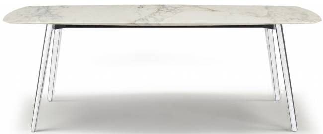 Стол мраморный Squid M алюминиевый, белый мрамор Калакатта 2090х1080х740 мм