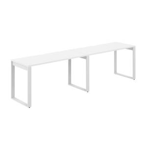 AG.172.WH.V.72.WH / Рабочая станция s-b-s 2800х600х750 / профиль О-образный: 70х20 белый; столешница с вырезом; столешница: белый