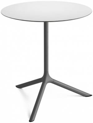 Стол ламинированный обеденный Tripe Maxi антрацит, белый Ø800х740 мм