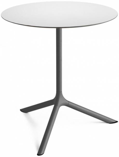 Стол ламинированный обеденный Tripe Maxi антрацит, белый Ø800х740 мм