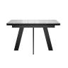 Стол DikLine SFM120 стекло Оптивайт Белый мрамор/подстолье черное/опоры черные