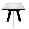 Стол DikLine SFM120 стекло Оптивайт Белый мрамор/подстолье черное/опоры черные