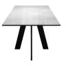 Стол DikLine SFM120 стекло Оптивайт Белый мрамор/подстолье черное/опоры черные