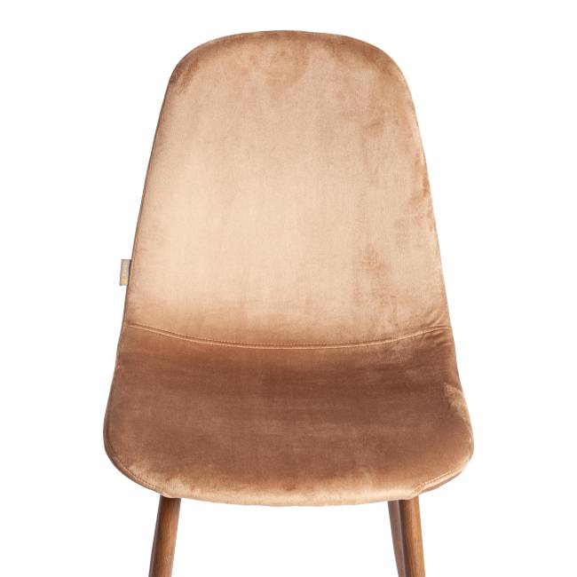 Стул BREEZE (mod. JSC-58) Велюр/металл , 44 х 53 х 86 см, Dark brown (темно-коричневый) HLR11/ орех (Комплект из 4 шт.) коричневый Велюр/металл