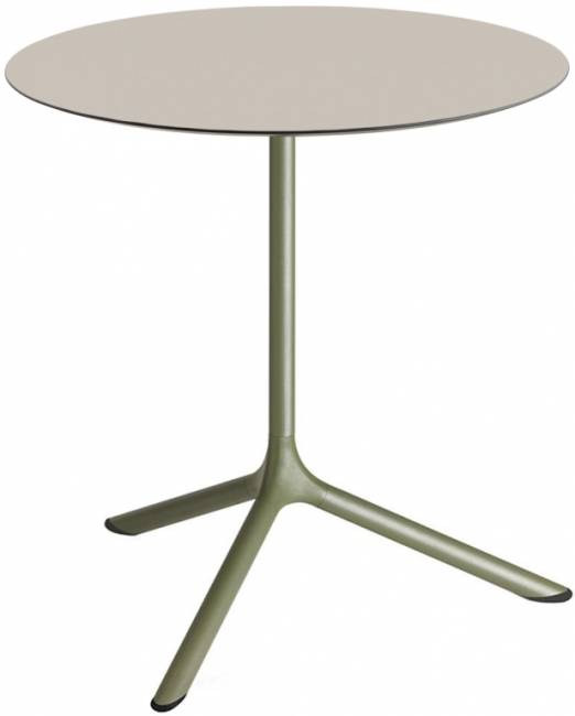 Стол ламинированный обеденный складной Tripe Maxi Folding оливковый, тортора Ø800х740 мм