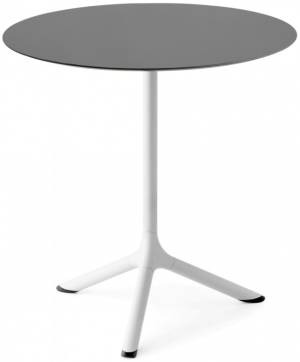 Стол ламинированный обеденный Tripe белый, антрацит Ø700х740 мм