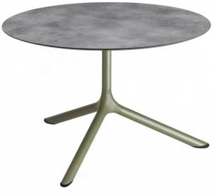 Столик ламинированный кофейный Tripe Maxi оливковый, цементный Ø800х510 мм