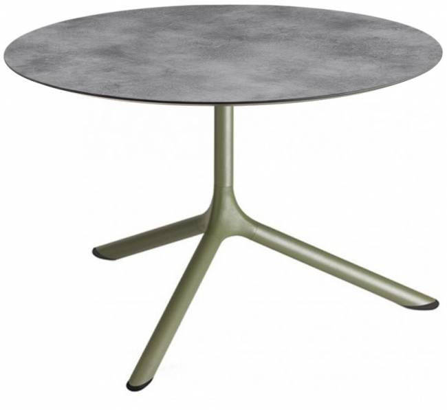 Столик ламинированный кофейный Tripe Maxi оливковый, цементный Ø800х510 мм