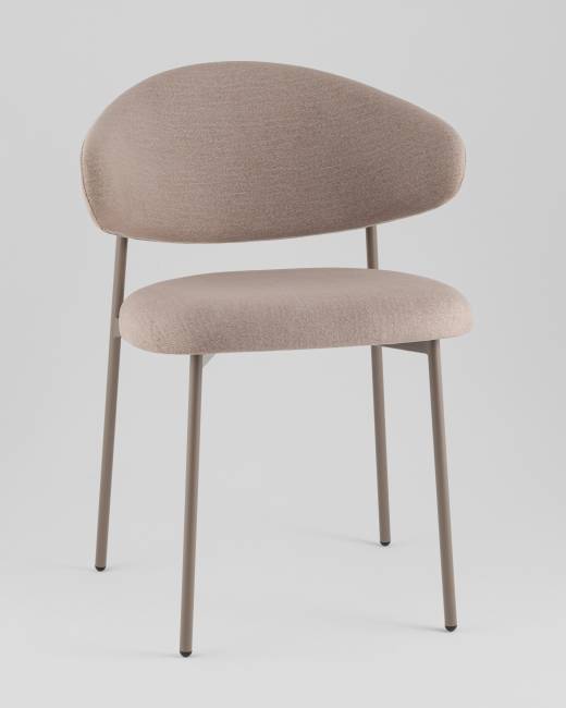 Стул Evan велюр бежевый каркас бежево-серый