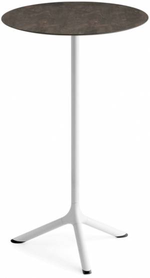 Стол ламинированный барный Tripe белый, кортен Ø600х1100 мм