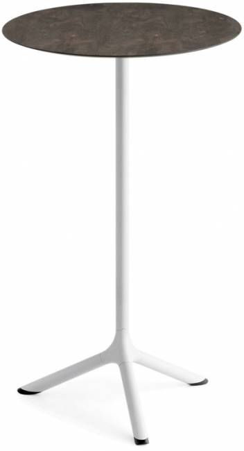 Стол ламинированный барный Tripe белый, кортен Ø600х1100 мм