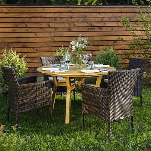 Обеденный комплект МОДЕНА 116 см на 4 персоны с креслами