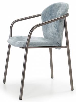 Кресло с обивкой Finn черный матовый никель, светло-зеленый 580х550х780 мм