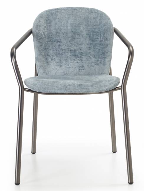 Кресло с обивкой Finn черный матовый никель, светло-зеленый 580х550х780 мм