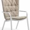 Лаунж-кресло пластиковое с подушкой Folio белый, бежевый 720х810-925х1130-1065 мм