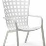 Лаунж-кресло пластиковое с подушкой Folio белый, бежевый 720х810-925х1130-1065 мм