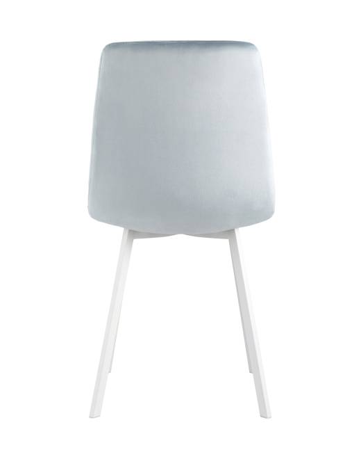 Стул Chilly велюр серо-голубой белые ножки