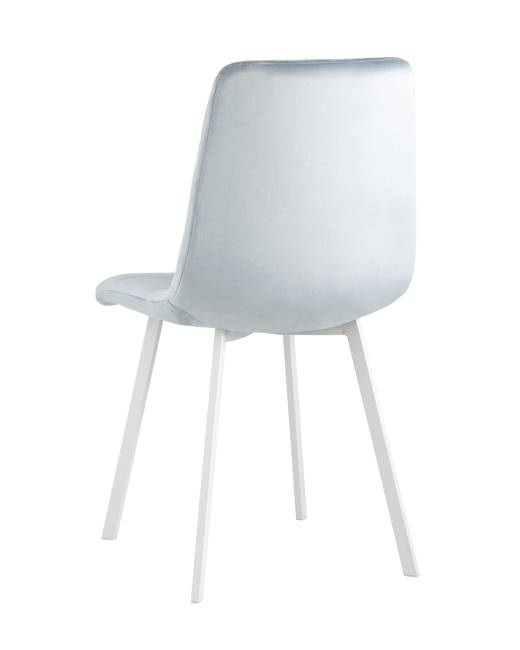 Стул Chilly велюр серо-голубой белые ножки