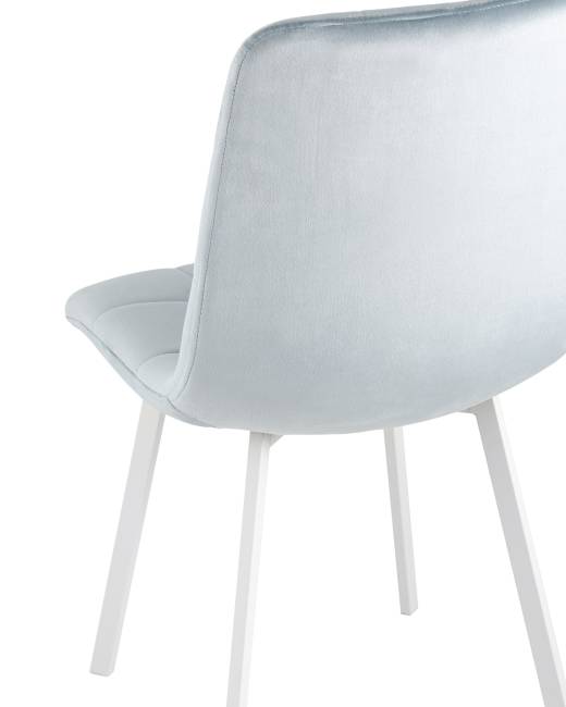 Стул Chilly велюр серо-голубой белые ножки