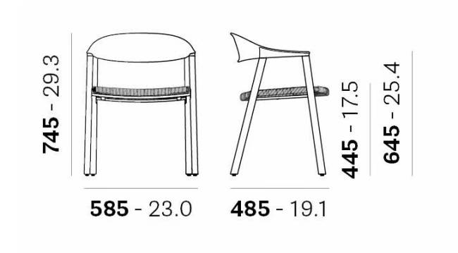 Кресло деревянное плетеное Hera Straw орех 585х485х745 мм