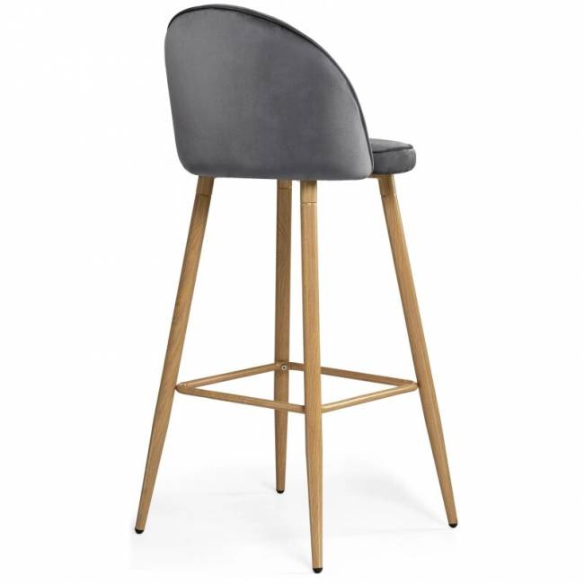 Барный стул Dodo 1 dark grey with edging / wood