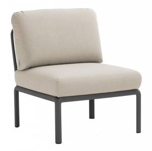 Модуль центральный пластиковый с подушками Komodo Elemento Centrale антрацит, панама 720х780х880 мм