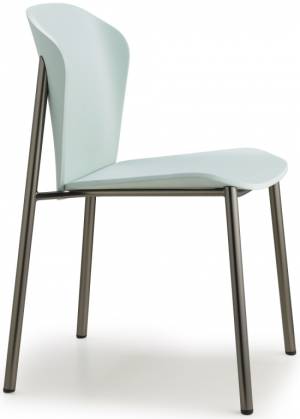 Стул деревянный Finn Metal Wood черный матовый никель, бук матовый аквамарин 480х530х780 мм