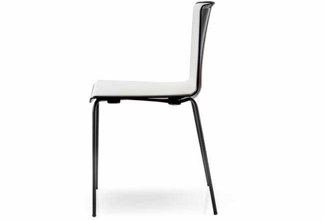 Стул пластиковый Tweet хромированный, черный, белый 540х525х805 мм