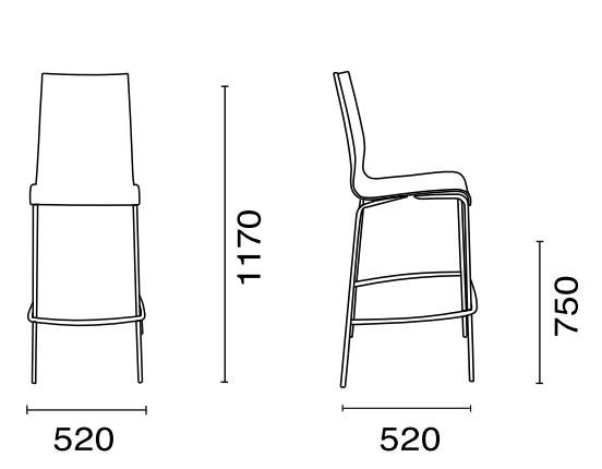 Стул барный с обивкой Icon BD хромированный 520х520х1170 мм Стул барный с обивкой Icon BD хромированный 520х520х1170 мм