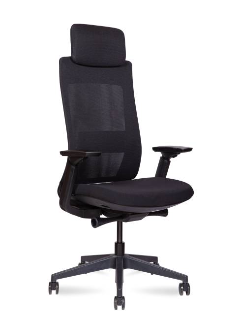 Кресло офисное / Oslo black / черная сетка /черный пластик / база черная