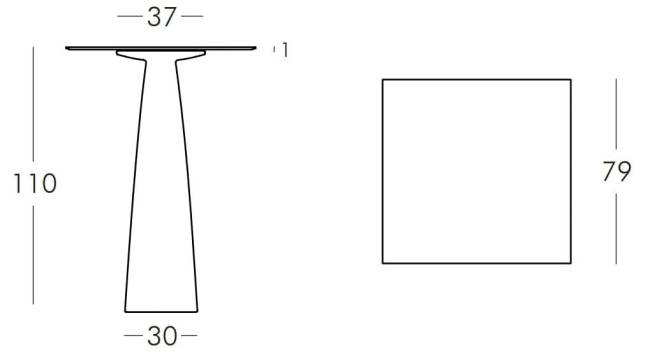 Стол из HPL пластика барный Hopla Standard 790х790х1100 мм