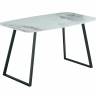 Стол обеденный Vermont 140*80 см керамика светлая ножки черные