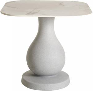 Стол обеденный из HPL пластика Ottocento M Special гранитный, белый мрамор Калакатта 800х800х720 мм