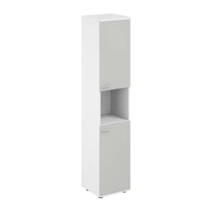 SG.866.WH.SH.SH.R / Шкаф высокий с нишей 400х400х1955, з.ст ЛДСП 16 мм, правый / корпус: белый; фасады: серый бархат