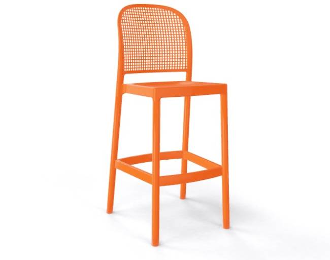 Стул пластиковый барный Panama оранжевый 480х590х1140 мм Стул пластиковый барный Panama оранжевый 480х590х1140 мм