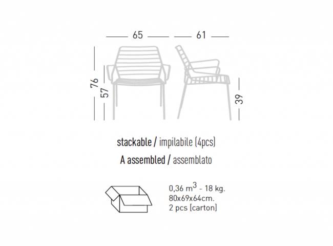Лаунж-кресло металлическое Link Lounge черный 650х610х760 мм