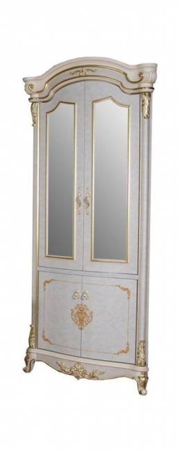 Витрина Адель, MK-3031-BG, 2-дверная угловая, (цвет патины: золото), 97х52х225 см, Бежевый