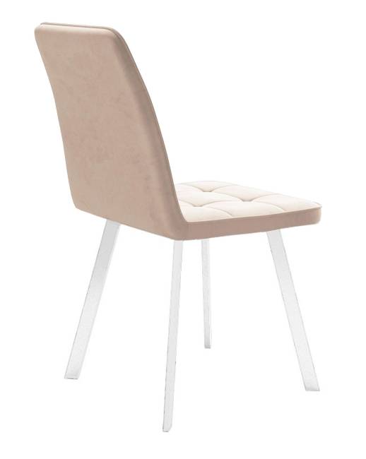 Стул DikLine 207 B03 BEIGE, ножки белые