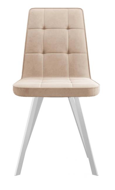 Стул DikLine 207 B03 BEIGE, ножки белые