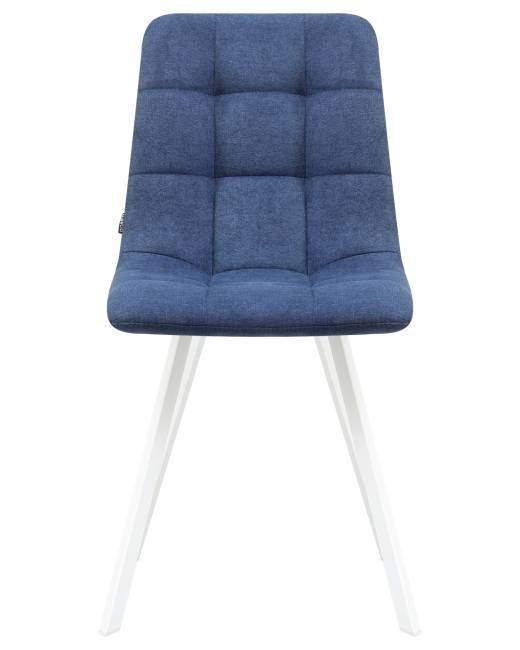 Стул обеденный DOBRIN ALEX SQUARE, белые ножки, синяя ткань (UF860-14B)