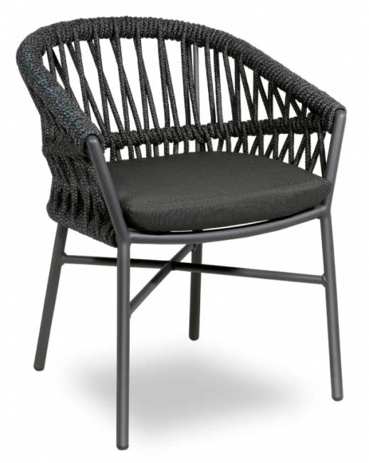 Кресло плетеное с подушкой Method антрацит 620х580х790 мм
