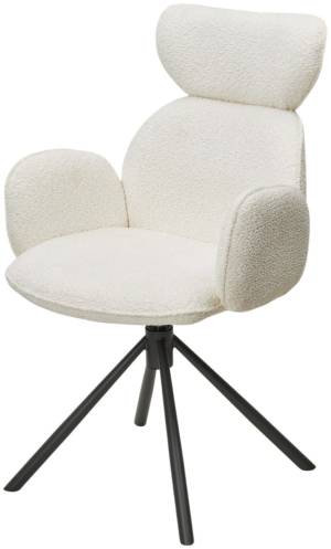 Стул VARDY 360 град.поворот. Белый букле XD841-01 / Серый, ®DISAUR