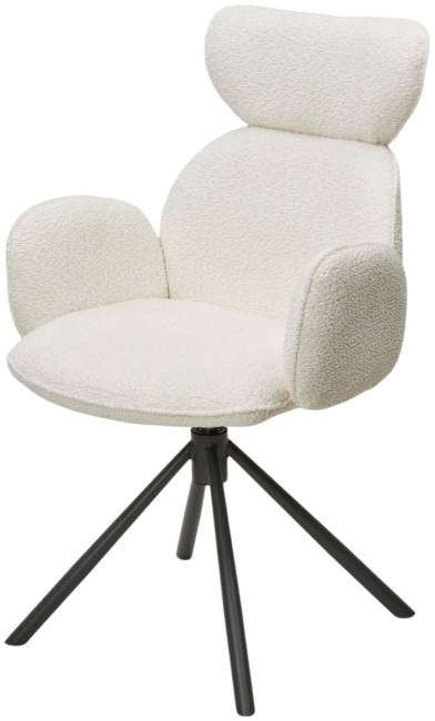 Стул VARDY 360 град.поворот. Белый букле XD841-01 / Серый, ®DISAUR