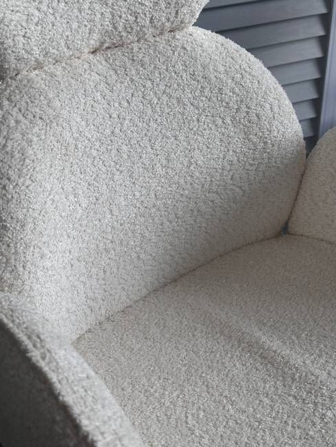 Стул VARDY 360 град.поворот. Белый букле XD841-01 / Серый, ®DISAUR