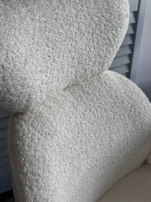 Стул VARDY 360 град.поворот. Белый букле XD841-01 / Серый, ®DISAUR