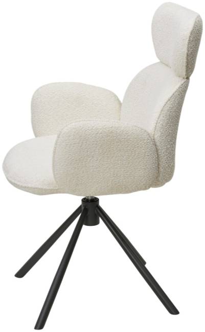 Стул VARDY 360 град.поворот. Белый букле XD841-01 / Серый, ®DISAUR