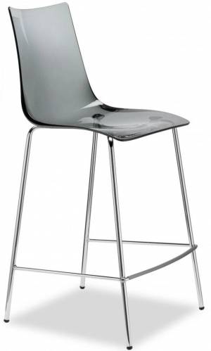 Стул полубарный прозрачный Scab Design, Zebra Antishock хром-серый