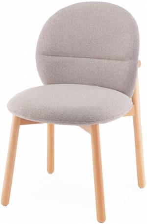 Стул деревянный с обивкой Meiko натуральный, серый 480х550х800 мм